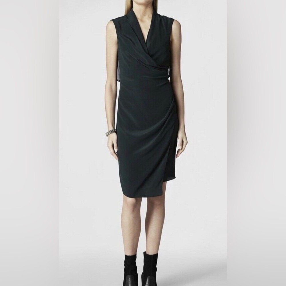 Allsaints Silk Mayra Drape Wrap Dress